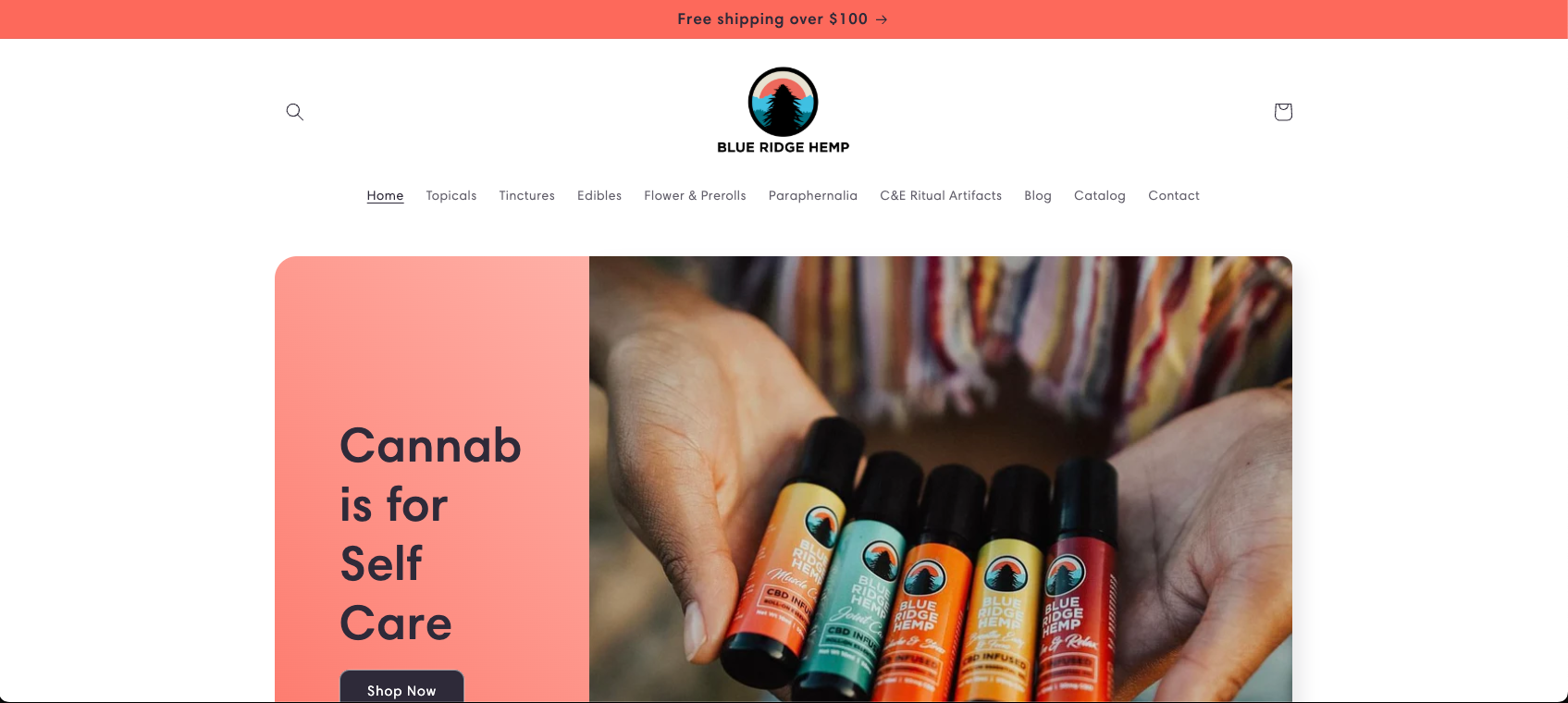 Blue Ridge Hemp Co website preview